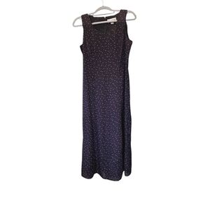 Danny & Nicole Dark Blue Maxi Dress with Pink, Red & White Dots